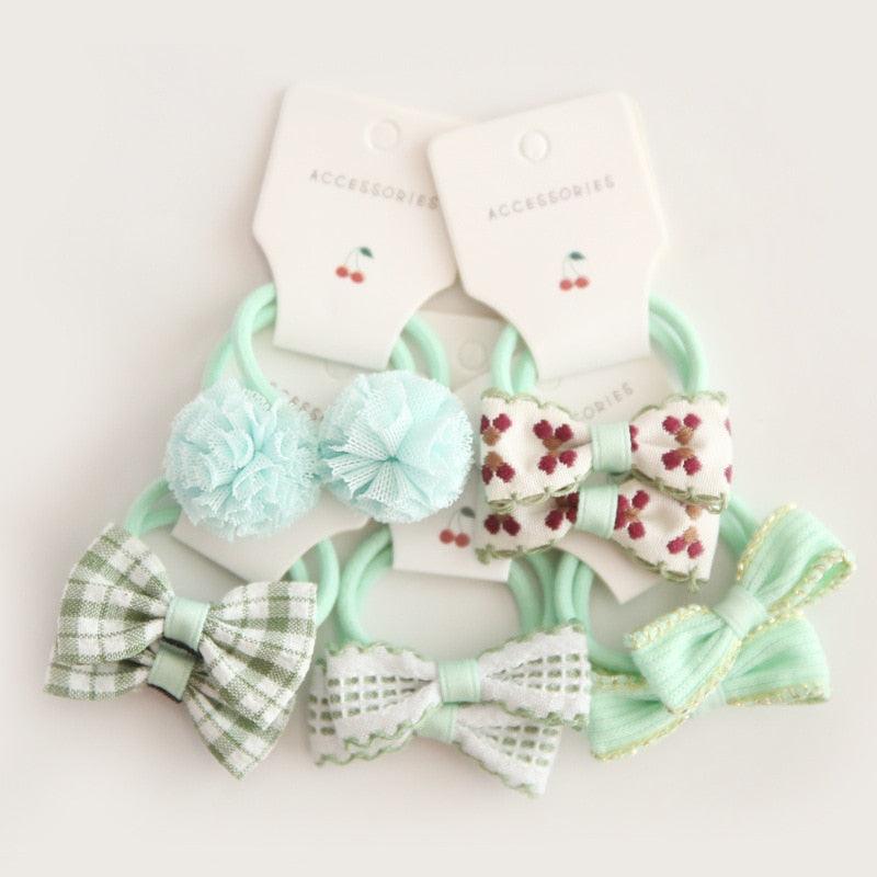 Baby Hair Band Girls Ties Bows Elastic Rubber Band Scrunchies