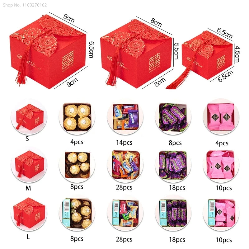 Retro Red Chinese Style Candy Boxes