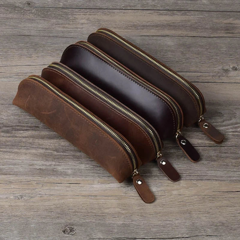 Handmade Genuine Leather Pencil Bag