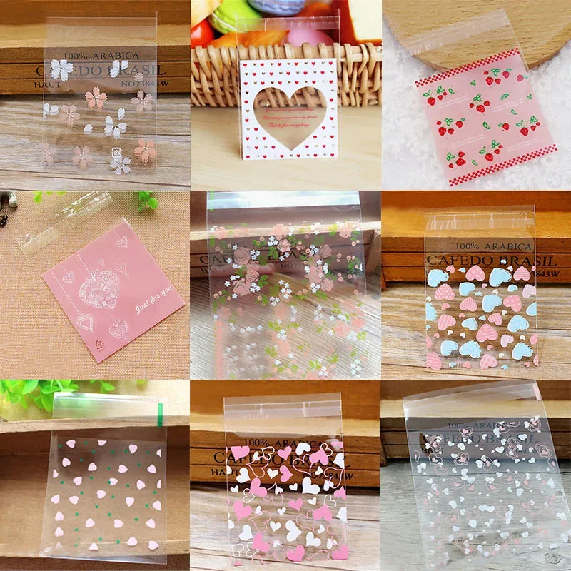 Transparent self-adhesive cookies & candies bag, ,