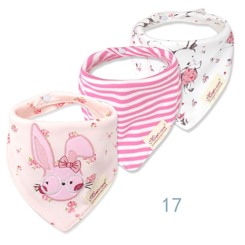 3pcs Per Baby Bibs Bandana Set Cotton Multi-Style T