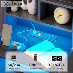 LED Nightstand Charging Station Set