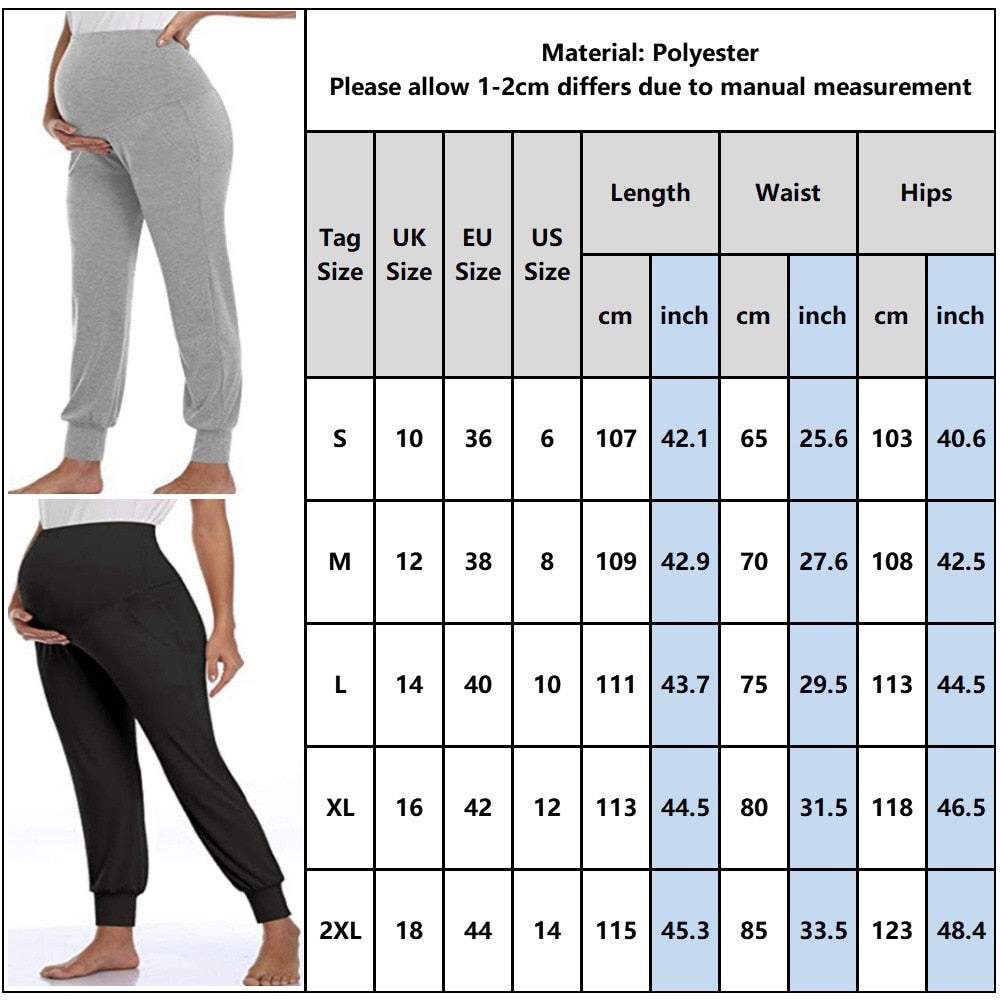 Casual Maternity Loose Pants For Pregnant Stretch Comfy Clothing