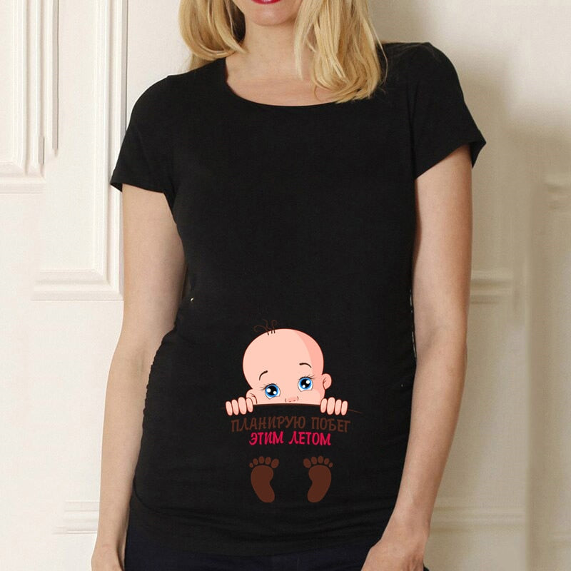 Cute Baby Pregnant Maternity Pregnancy T Shirts Funny