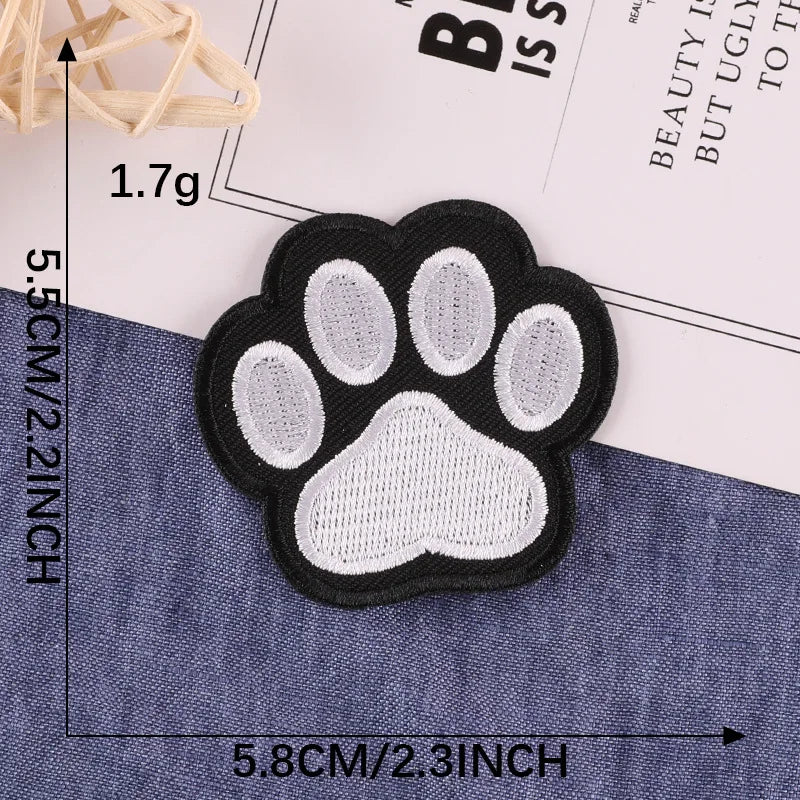 Dog Paw Embroidery Patch