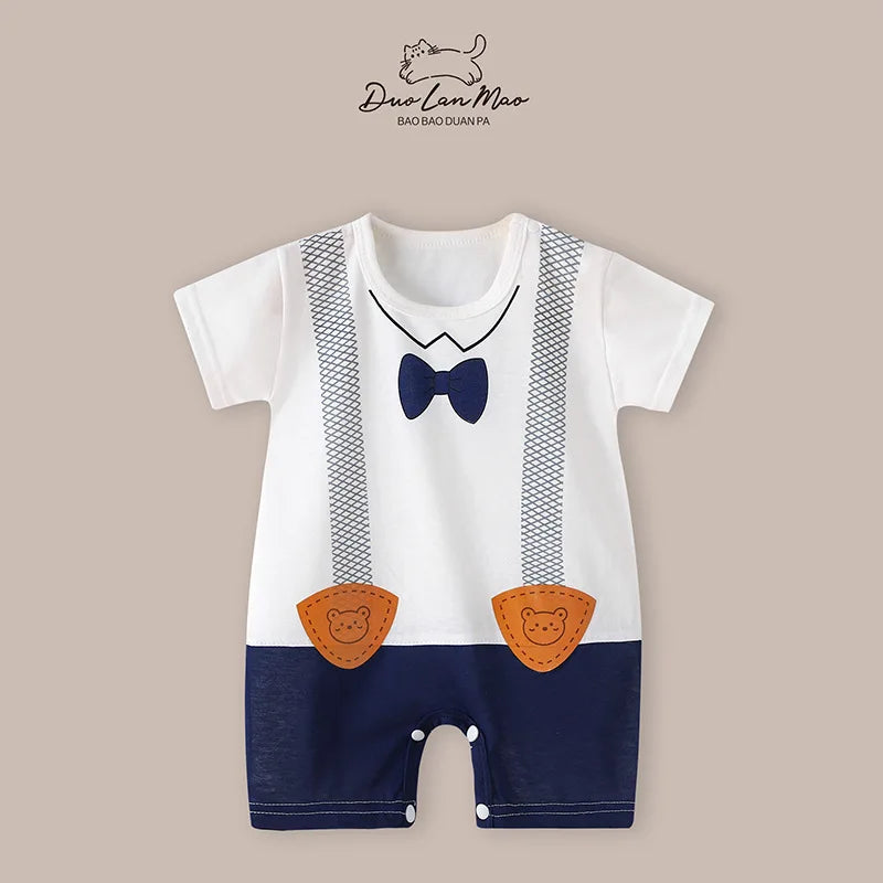 Baby Boy Clothes Summer Cotton Formal Romper