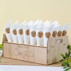 Wooden Confetti Cone Frame Tray