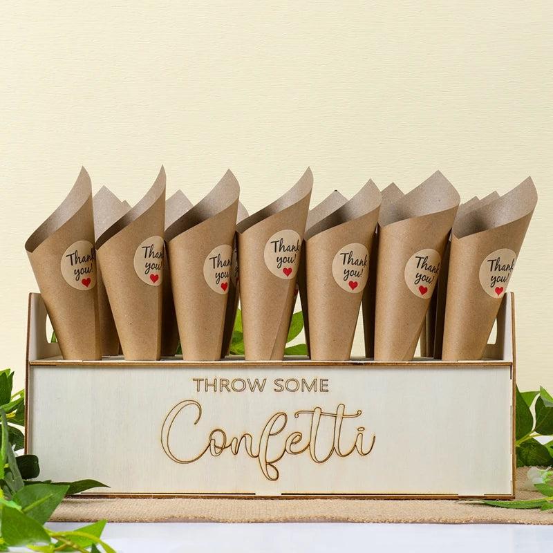 Wooden Confetti Cone Frame Tray