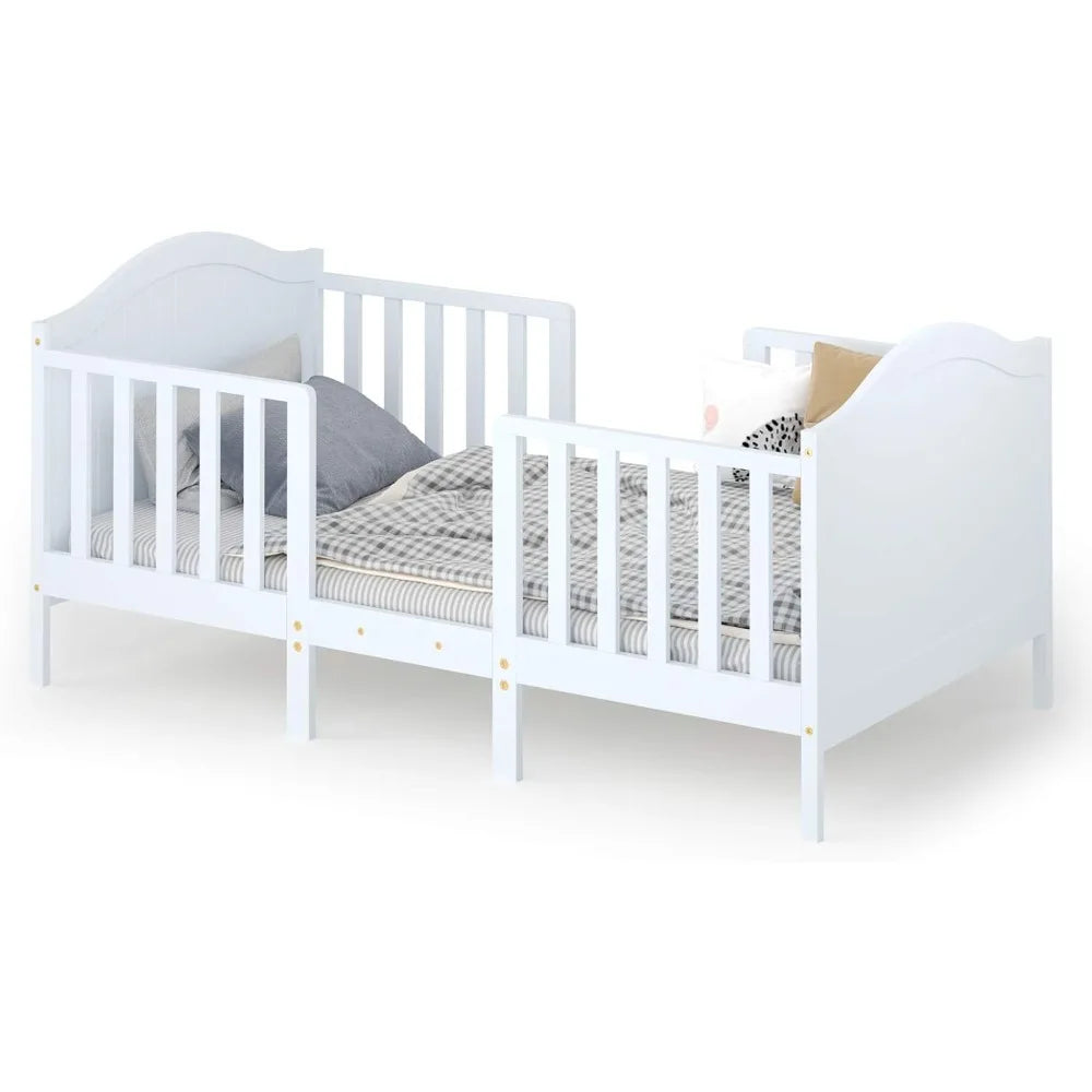 2 in 1 Convertible Wood Toddler Bed