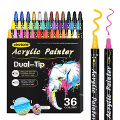 Acrylic Gouache Paint Dual Tip Markers