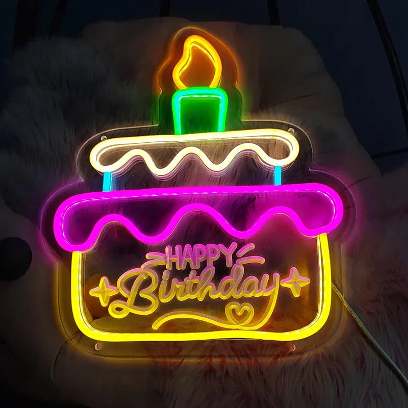 Happy Birthday Neon Led Sign Light