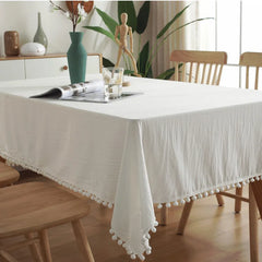 Tassels Stitching Washable Tablecloth