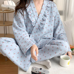 2Pcs Set Maternity Pajamas Nursing Pregnancy Belly Adjustable Sleepwear