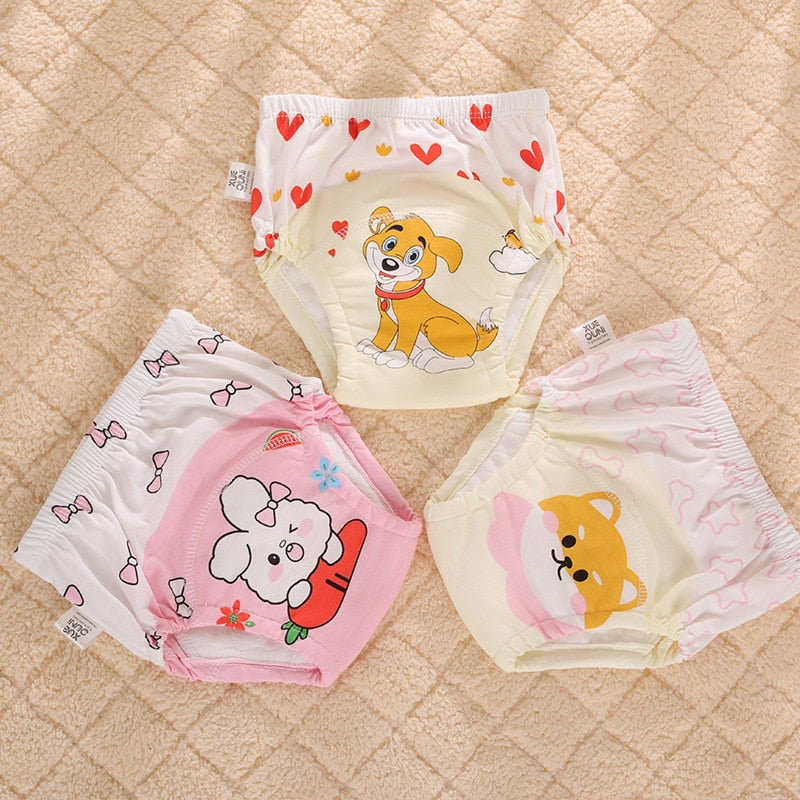 6 Layers Cute Cartoon Training Pants Baby Washable Underwear Infant Breathable Reusable Nappies