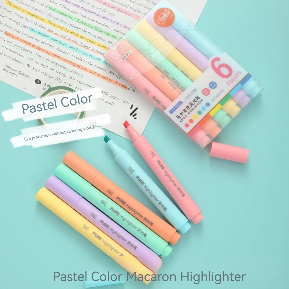 Pastel Color Macaron Highlighter Pen