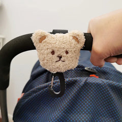 2Pcs/set Cute Bear Baby Stroller Hook and 360 Degree Loop