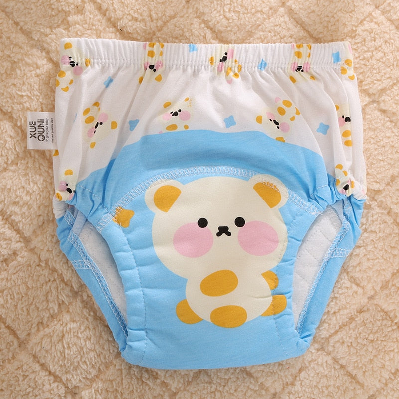 6 Layers Cute Cartoon Training Pants Baby Washable Underwear Infant Breathable Reusable Nappies