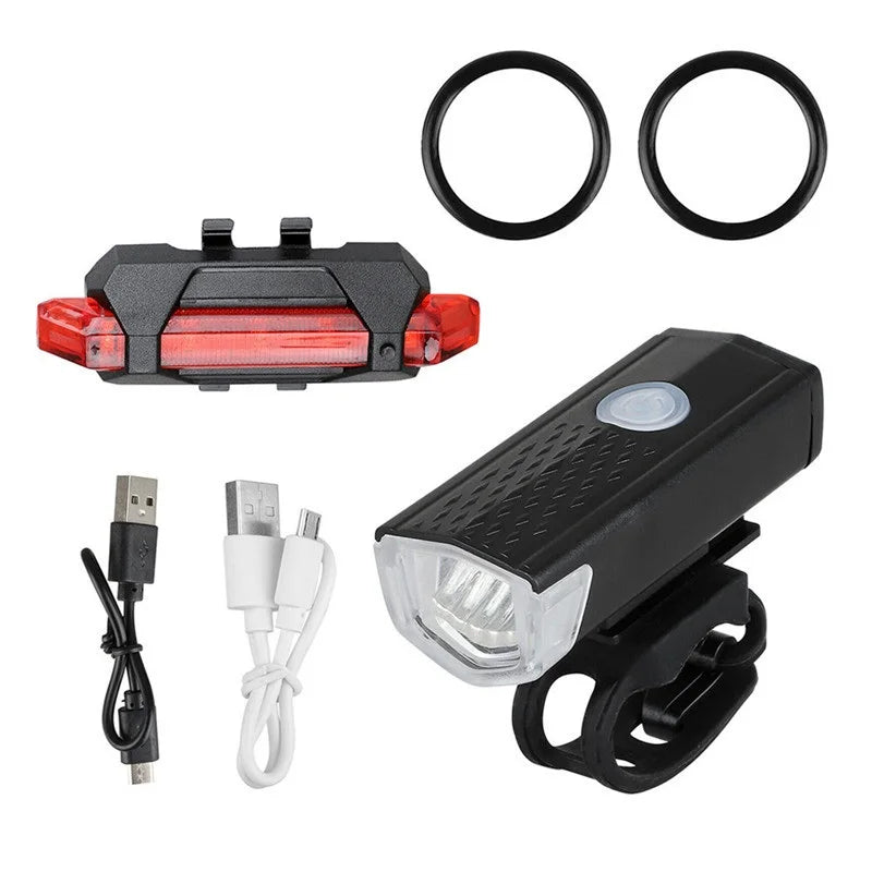 Bicycle Rechargeable USB LED Light Set