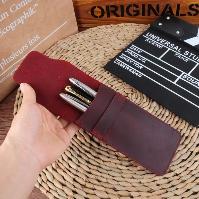 Handmade Genuine Leather Pencil Bag