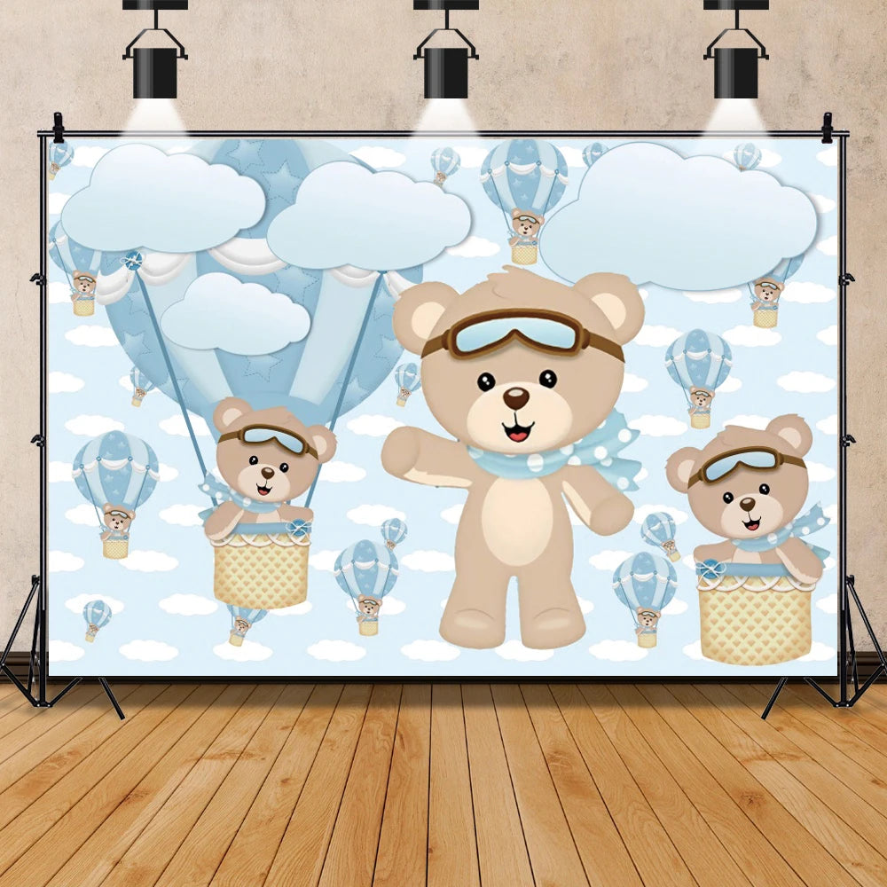 Teddy Bear Baby Shower Backdrop For Photography