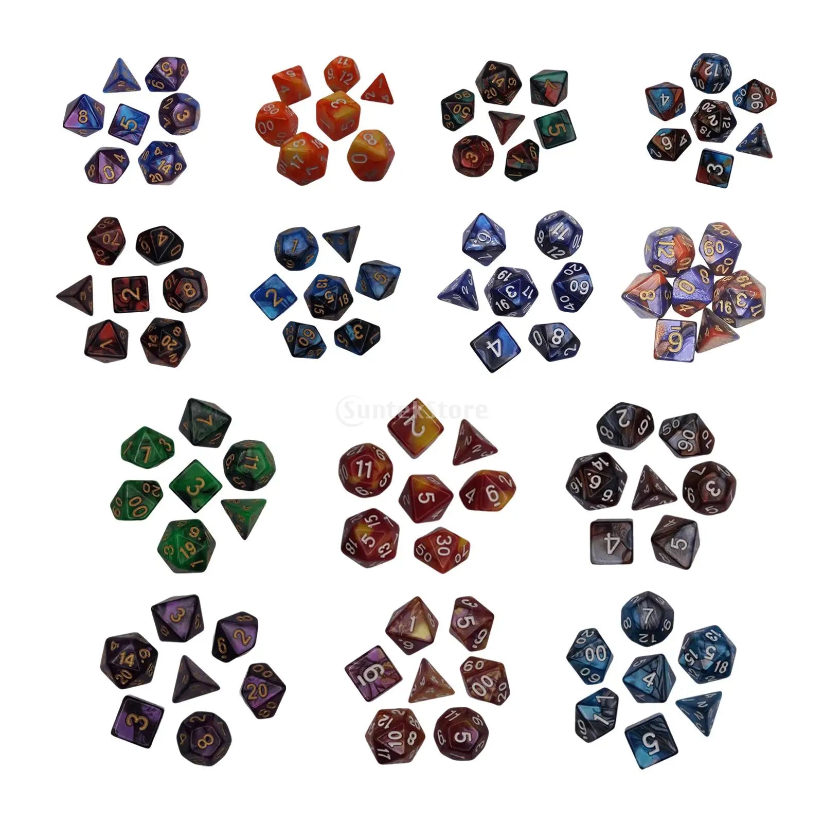 Double-Colors Polyhedral Dices Set