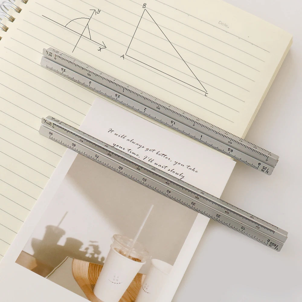 Triangular 15cm Aluminium Scale Ruler