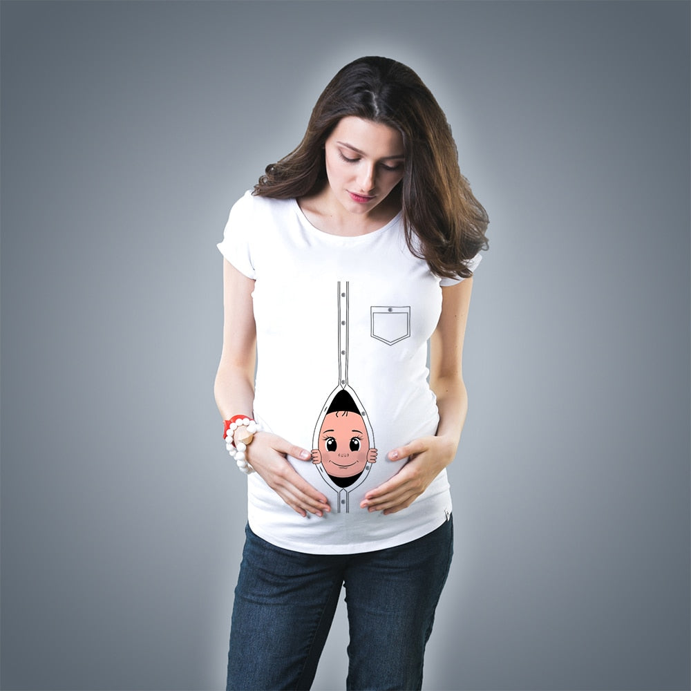 Cute Baby Pregnant Maternity Pregnancy T Shirts Funny