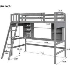 Twin Loft Bed with Desk