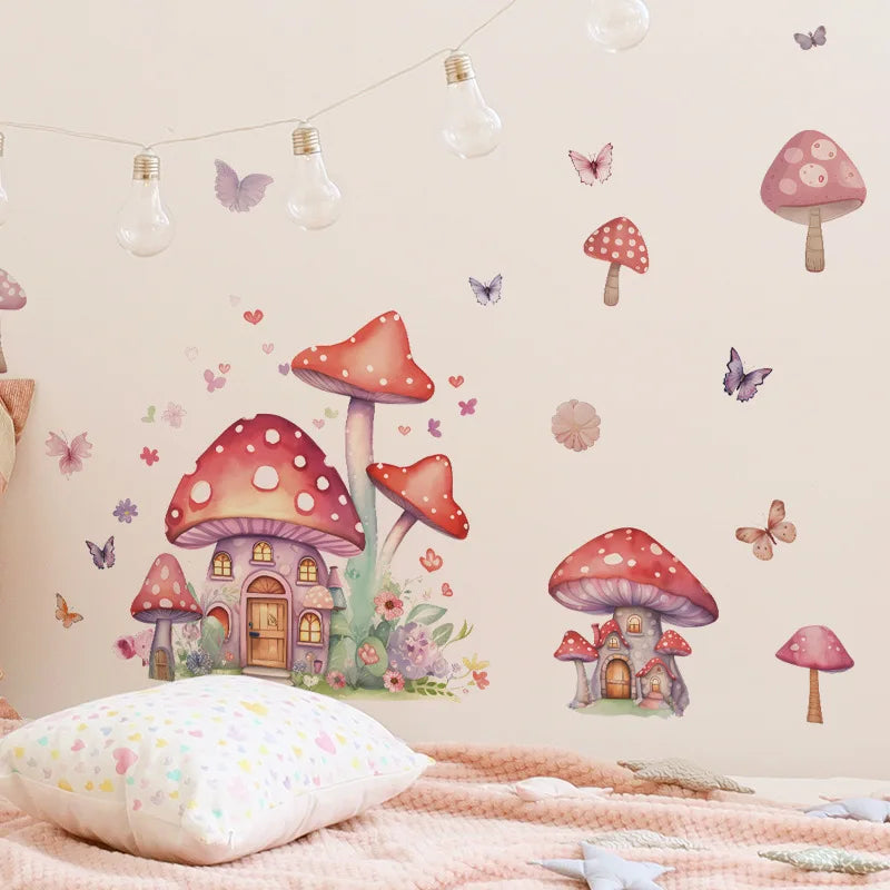 Cartoon Mushroom Vinyl Wall Stickers