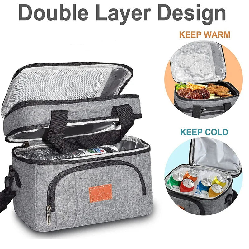 Multifunctional Double Layers Lunch Bags