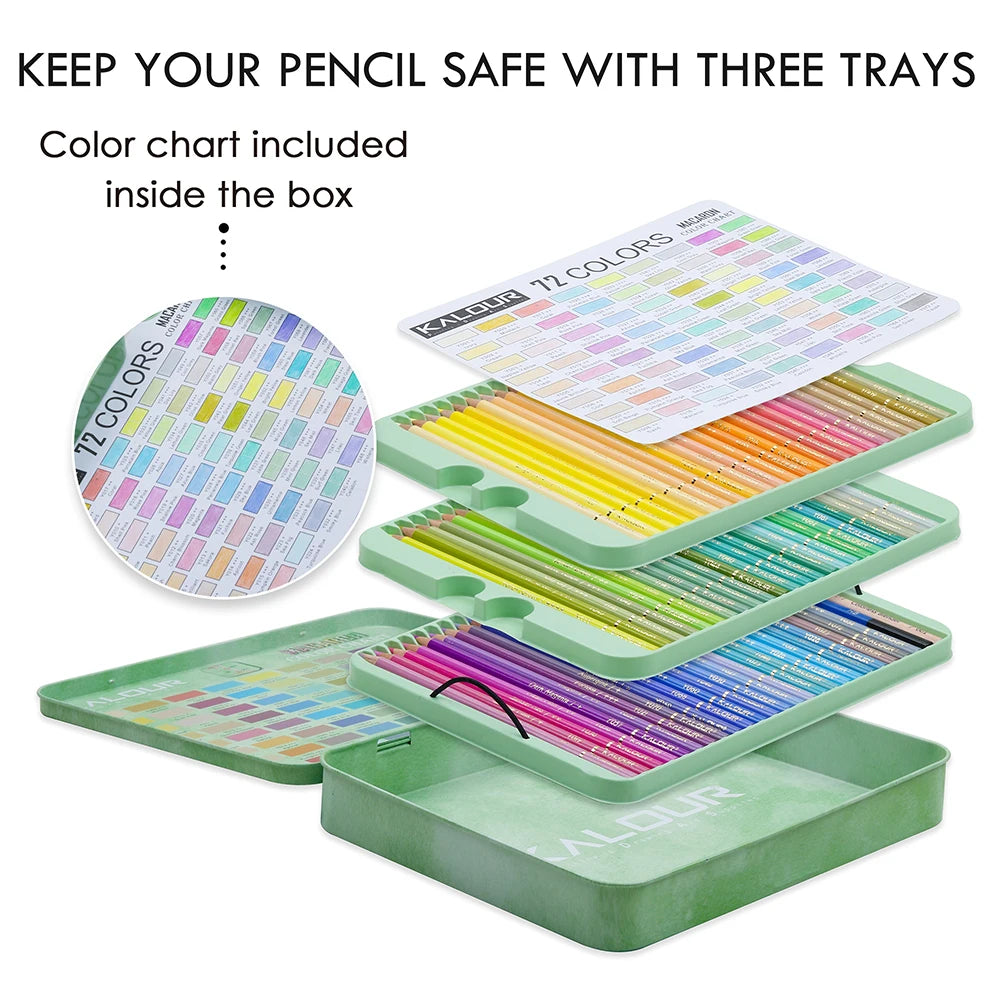 72 Piece Macaron Colored Pencils Set