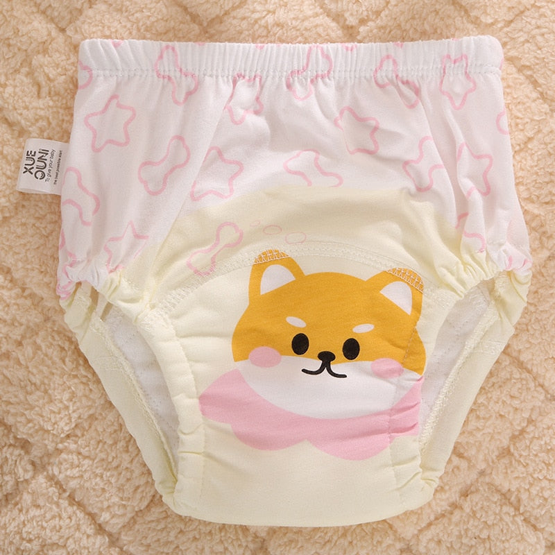 6 Layers Cute Cartoon Training Pants Baby Washable Underwear Infant Breathable Reusable Nappies