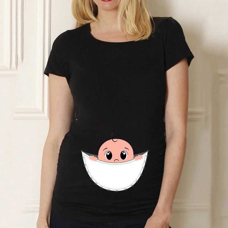 Cute Baby Pregnant Maternity Pregnancy T Shirts Funny