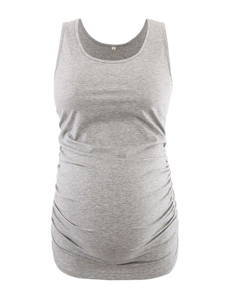 Maternity Tops Basic Maternity Clothes Tank Top Pregnancy Shirt Ruched Casual