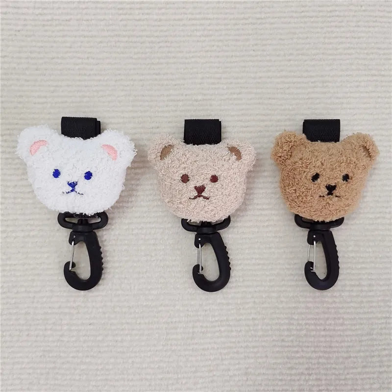 2Pcs/set Cute Bear Baby Stroller Hook and 360 Degree Loop