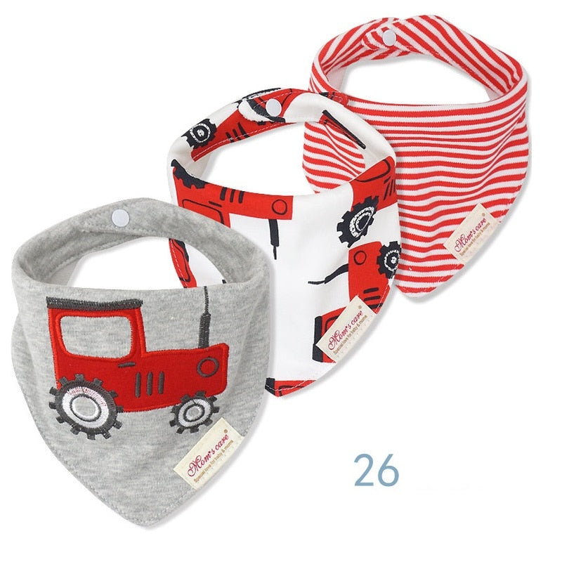 3pcs Per Baby Bibs Bandana Set Cotton Multi-Style T