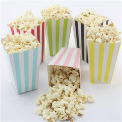 Pink Dot Wave Striped Paper Popcorn Box