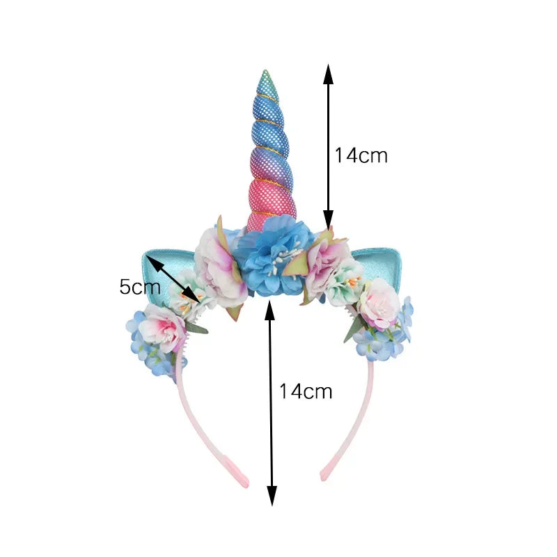 Princess Pink Unicorn Flower Headband