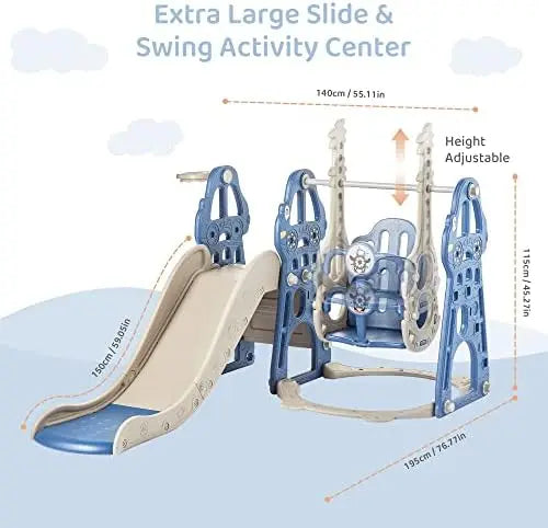 4-in-1 Kids Slide and Swing Set