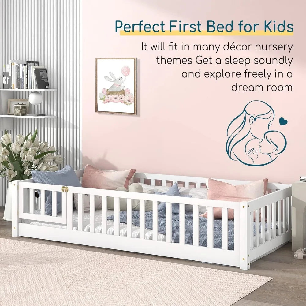 Safety Twin Size Floor Bed