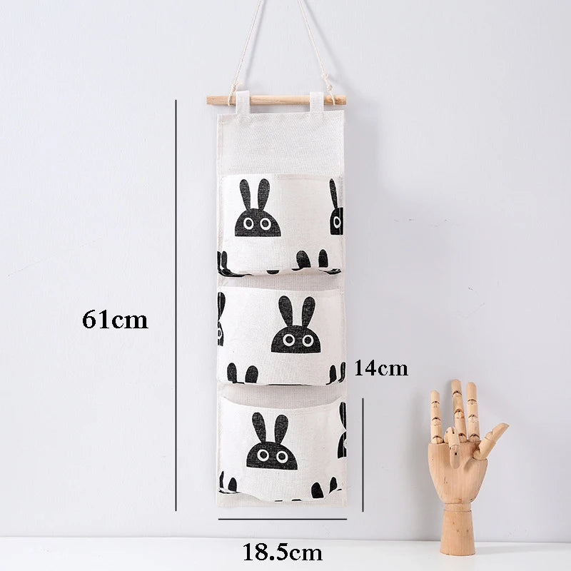 3 Pockets Children Room Wall Storage Bag