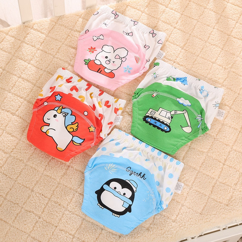 6 Layers Cute Cartoon Training Pants Baby Washable Underwear Infant Breathable Reusable Nappies