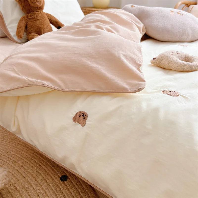 Bear Embroidered Bedding Set