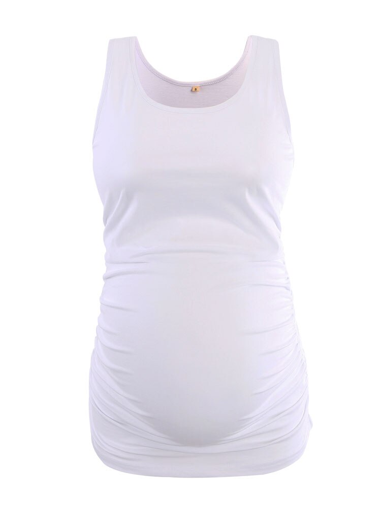 Maternity Tops Basic Maternity Clothes Tank Top Pregnancy Shirt Ruched Casual