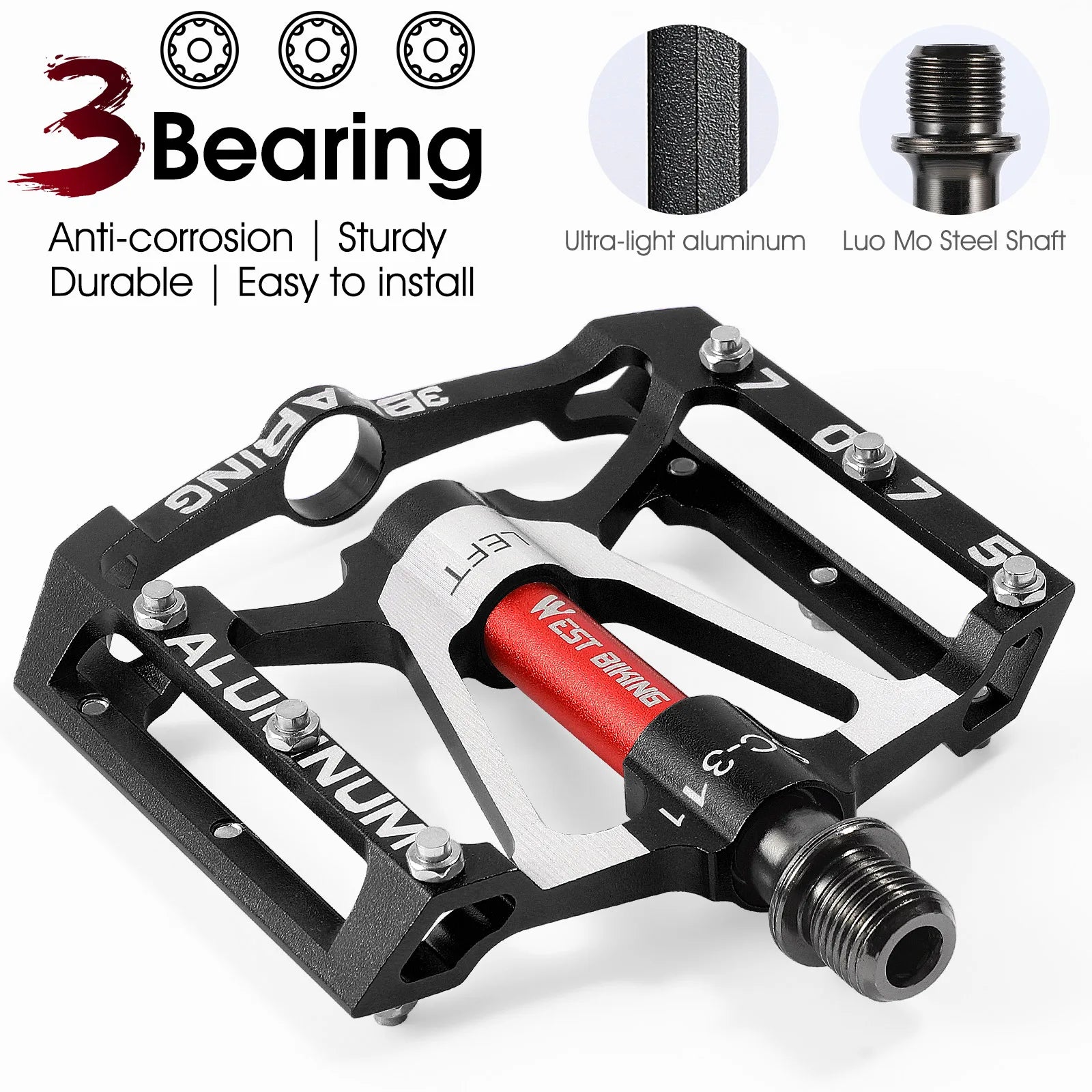 Anti-Slip Road Bike Flat Pedals