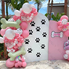 1 set Pets Dog Paw Latex Balloons