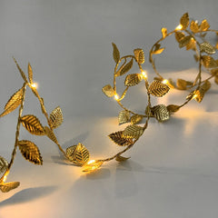 LED Golden Leaves String Fairy Lights