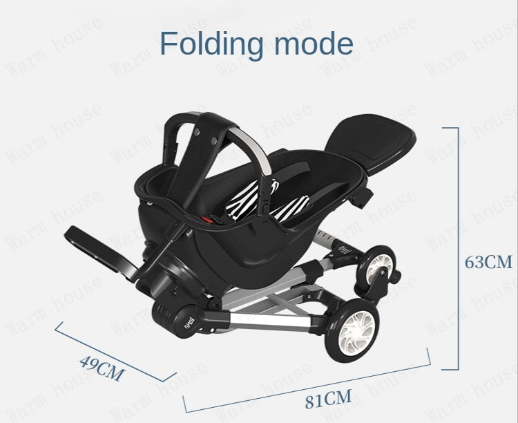 Baby stroller fold can sit and lie down children's Trolley car carportable stroller Aluminum frame Eggshell chair Baby strolle