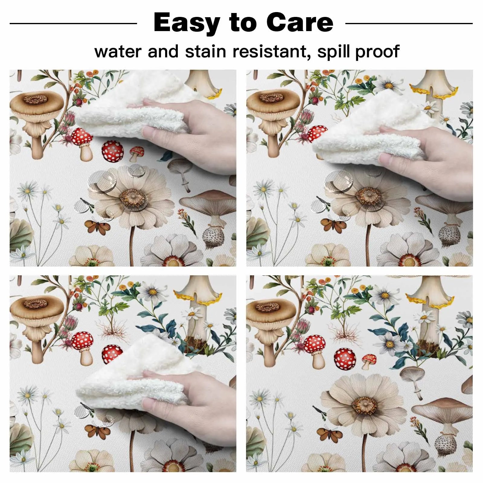 Mushroom Plant Waterproof Tablecloth