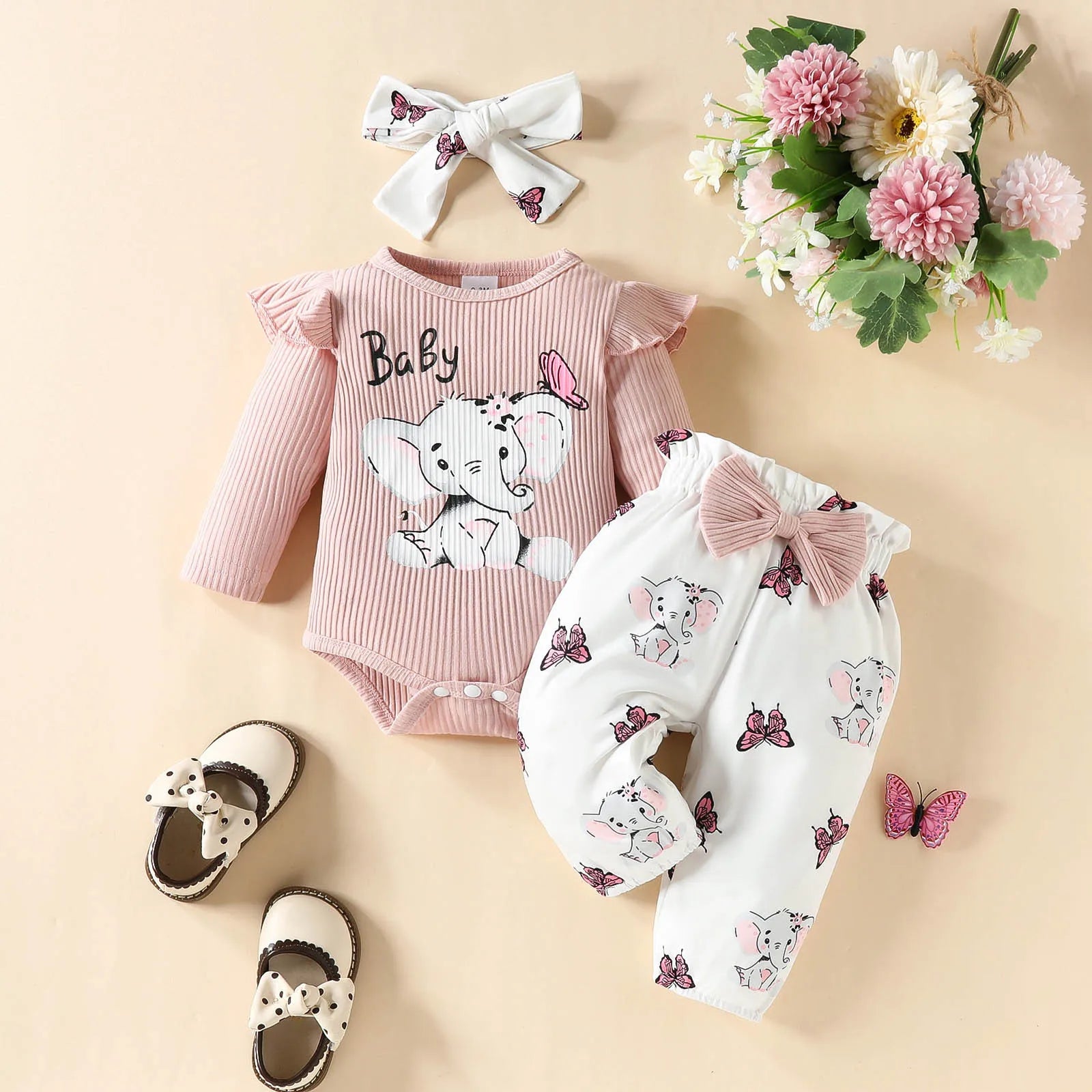 3Pcs Autumn Infant Girls Clothes Set